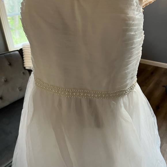 Gorgeous NIP Beaded Wedding Dress with Tulle Overlay skirt, Size 20W - Picture 6 of 7